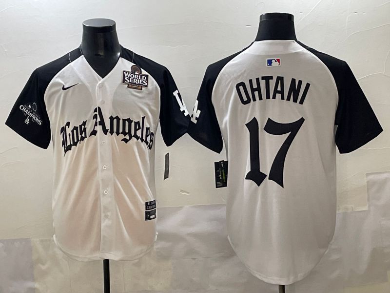 Men 2025 Los Angeles Dodgers #17 Ohtani White black Five generations Joint Name Nike MLB Jersey style 5269->los angeles dodgers->MLB Jersey